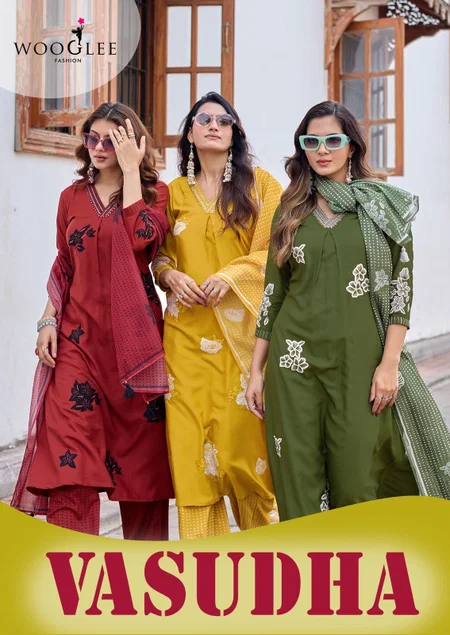 Vasudha By Wooglee Rayon Kurti With Bottom Dupatta 